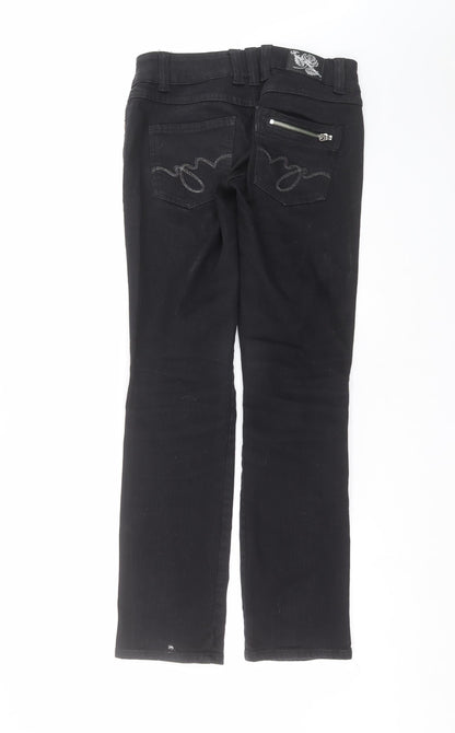 future generation Womens Black  Denim Straight Jeans Size 10 L31 in