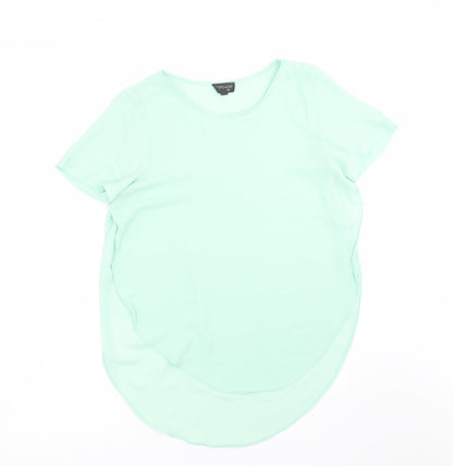 Womens UK Size 8 Topshop Green Basic Blouse