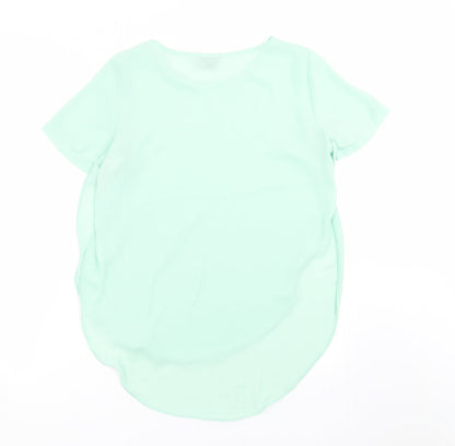 Womens UK Size 8 Topshop Green Basic Blouse