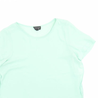 Womens UK Size 8 Topshop Green Basic Blouse
