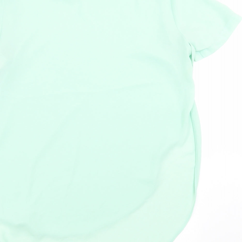 Womens UK Size 8 Topshop Green Basic Blouse