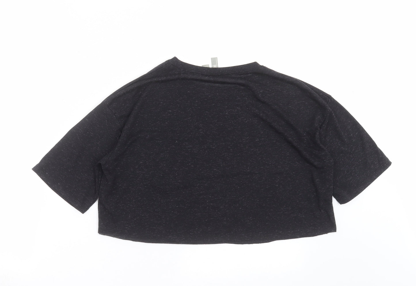 Womens UK Size 8 ASOS Black Cropped T-Shirt