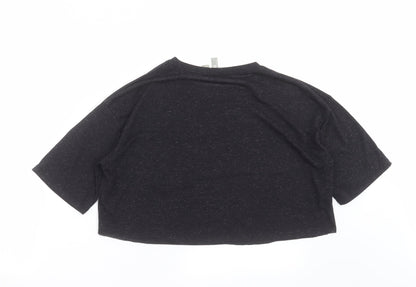 Womens UK Size 8 ASOS Black Cropped T-Shirt