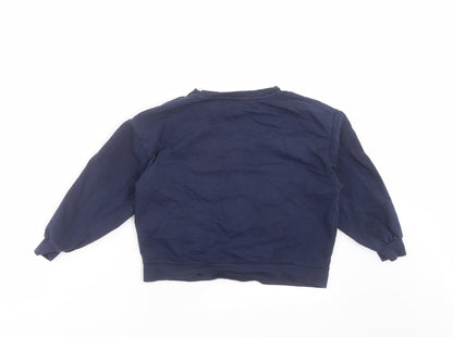 M&Co Girls Blue   Pullover Sweatshirt Size 6-7 Years  - unicorn