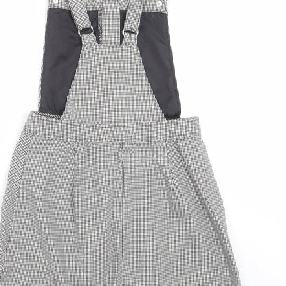 Divided by H&M Womens Grey Houndstooth  Pinafore/Dungaree Dress  Size 6
