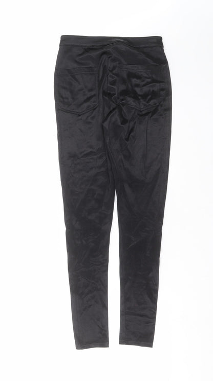 Miss Selfridge Womens Black   Trousers  Size 8 L27 in - Wet look