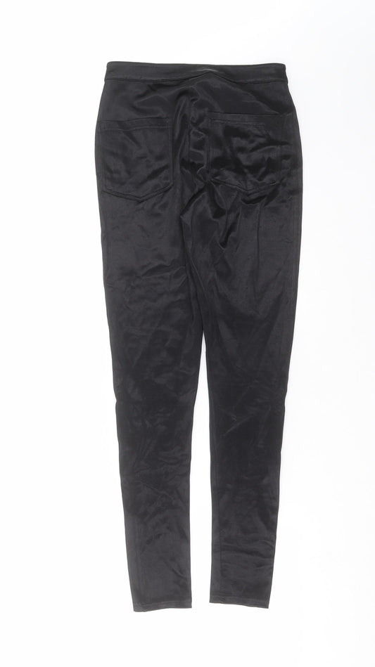 Miss Selfridge Womens Black   Trousers  Size 8 L27 in - Wet look