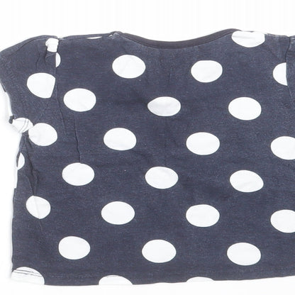 Young Dimension Girls Blue Polka Dot  Basic T-Shirt Size 12-18 Months