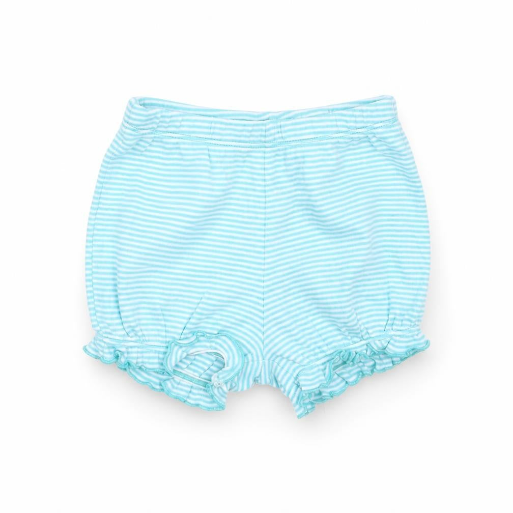 Front view of Carter's Baby Blue Striped Trousers, size 12, Months - shorts