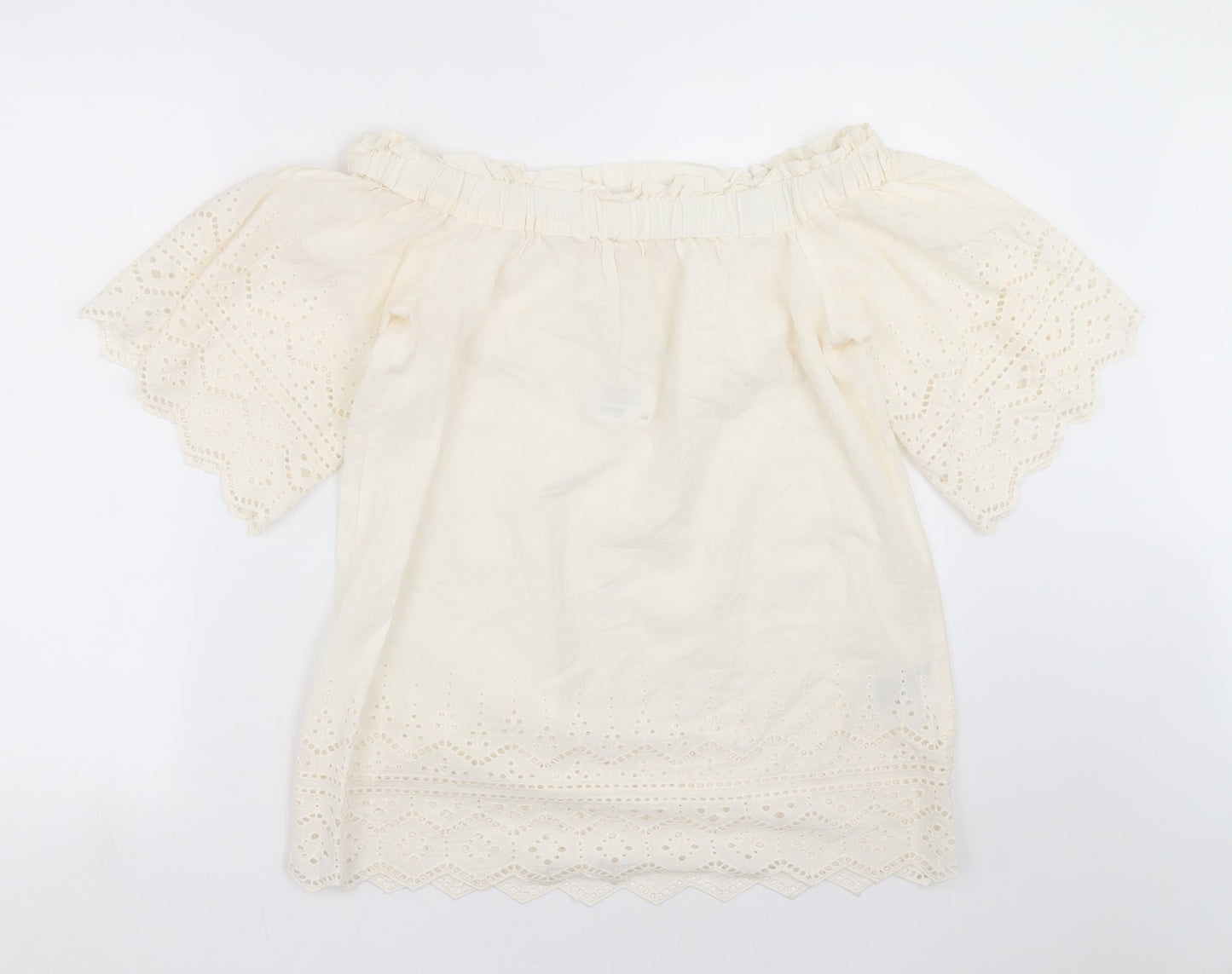 Womens UK Size 8 H&M Ivory Basic Blouse
