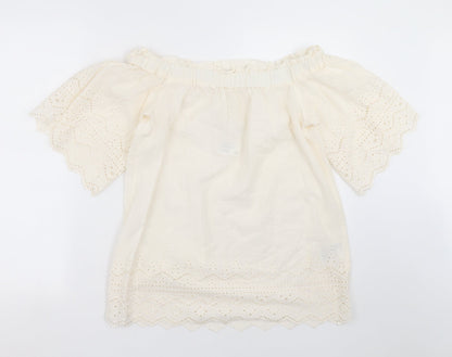 Womens UK Size 8 H&M Ivory Basic Blouse