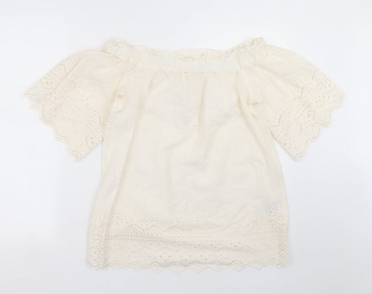 Womens UK Size 8 H&M Ivory Basic Blouse