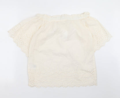 Womens UK Size 8 H&M Ivory Basic Blouse