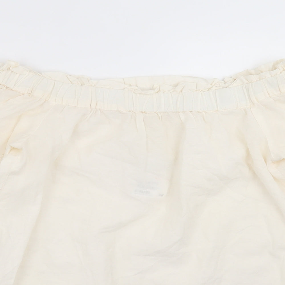 Womens UK Size 8 H&M Ivory Basic Blouse