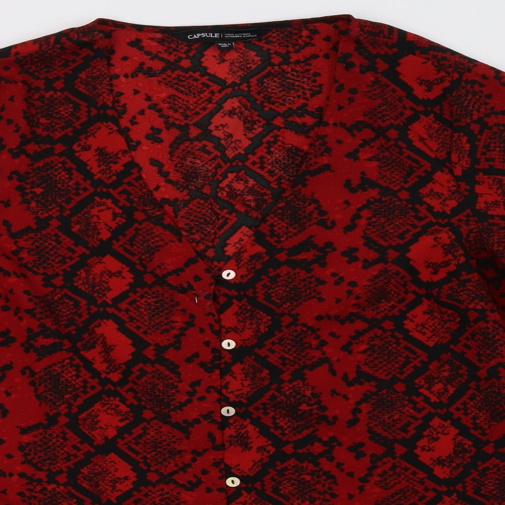 capsule Womens Red Animal Print  A-Line  Size 14