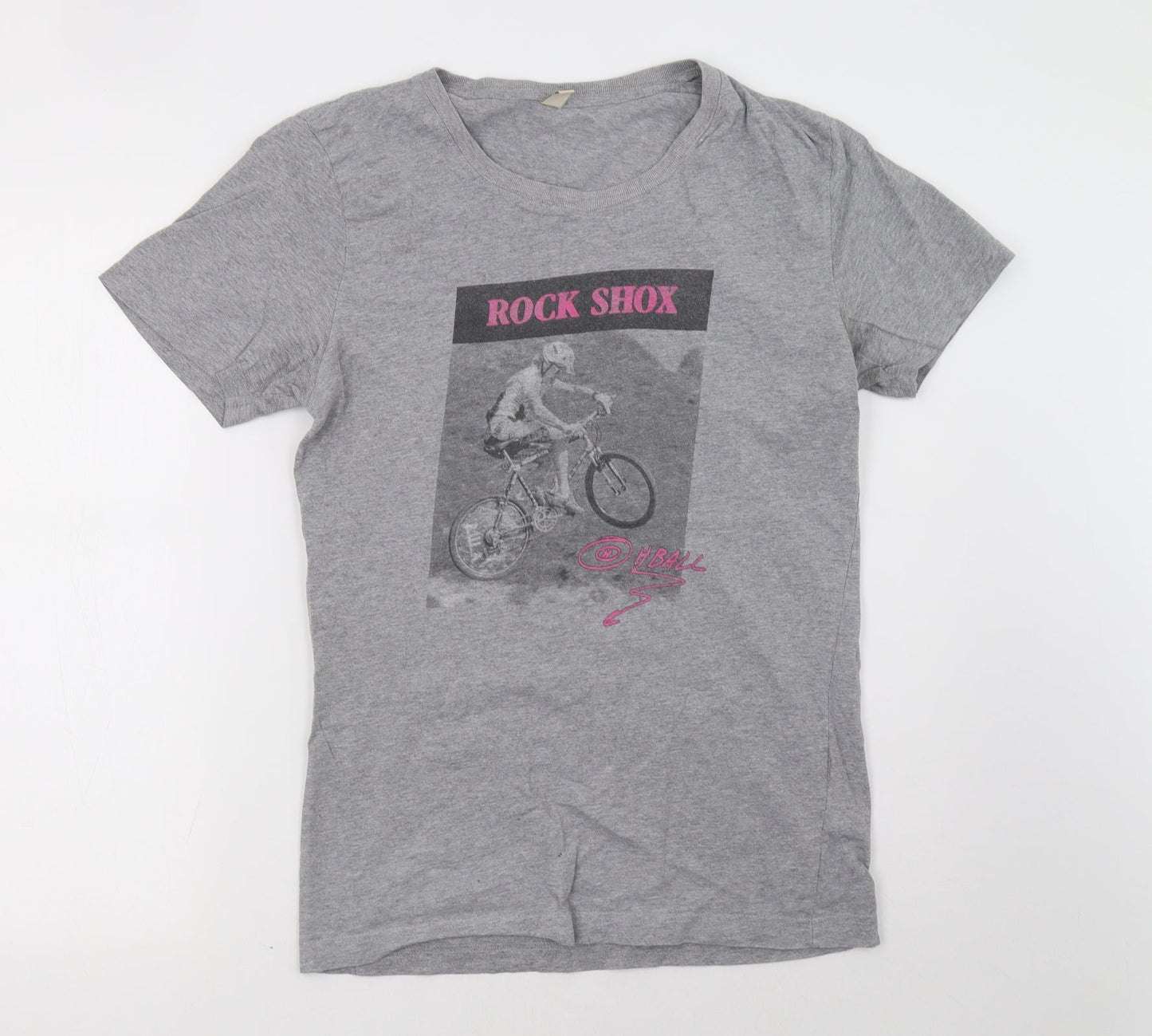 Womens UK Size M earth positive Grey Basic T-Shirt