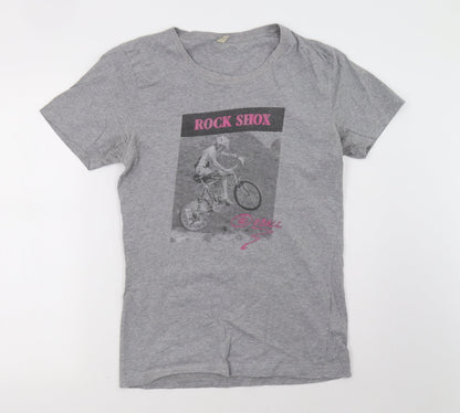 Womens UK Size M earth positive Grey Basic T-Shirt