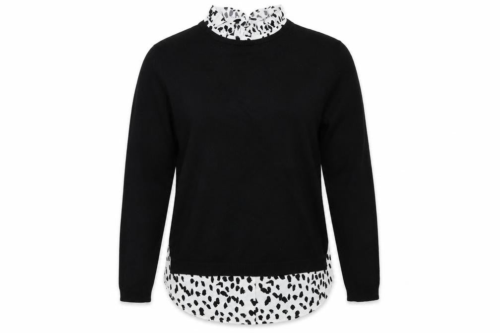 Front view of Matalan women’s black pullover sweatshirt, size UK 10