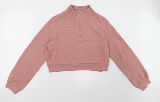 H&M Womens Pink   Pullover Sweatshirt Size XS