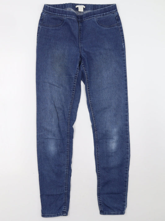 Womens UK Size 10 H&M Regular Fit Jegging Blue Trousers