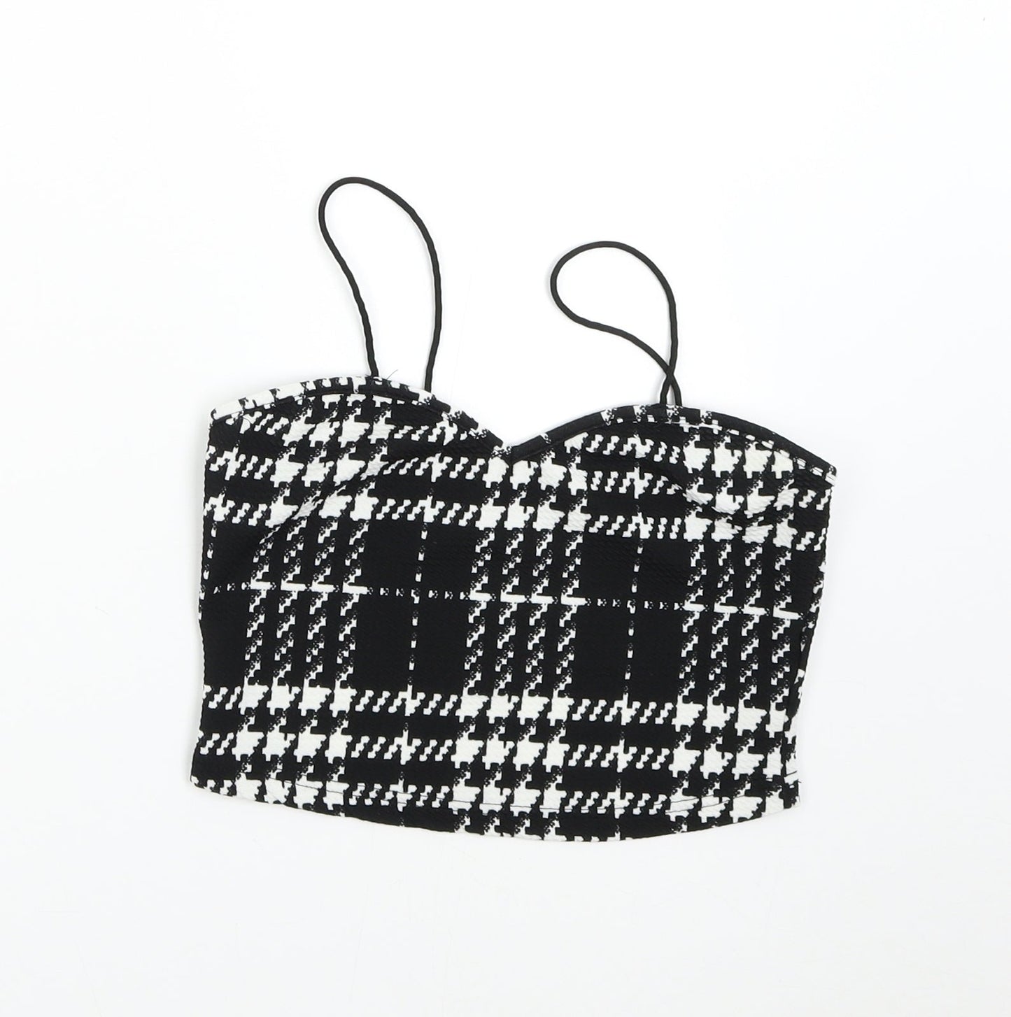 SheIn Womens Black Geometric  Cropped Tank Size XS