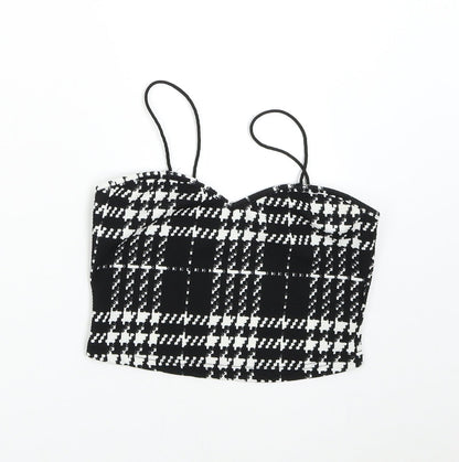 SheIn Womens Black Geometric  Cropped Tank Size XS