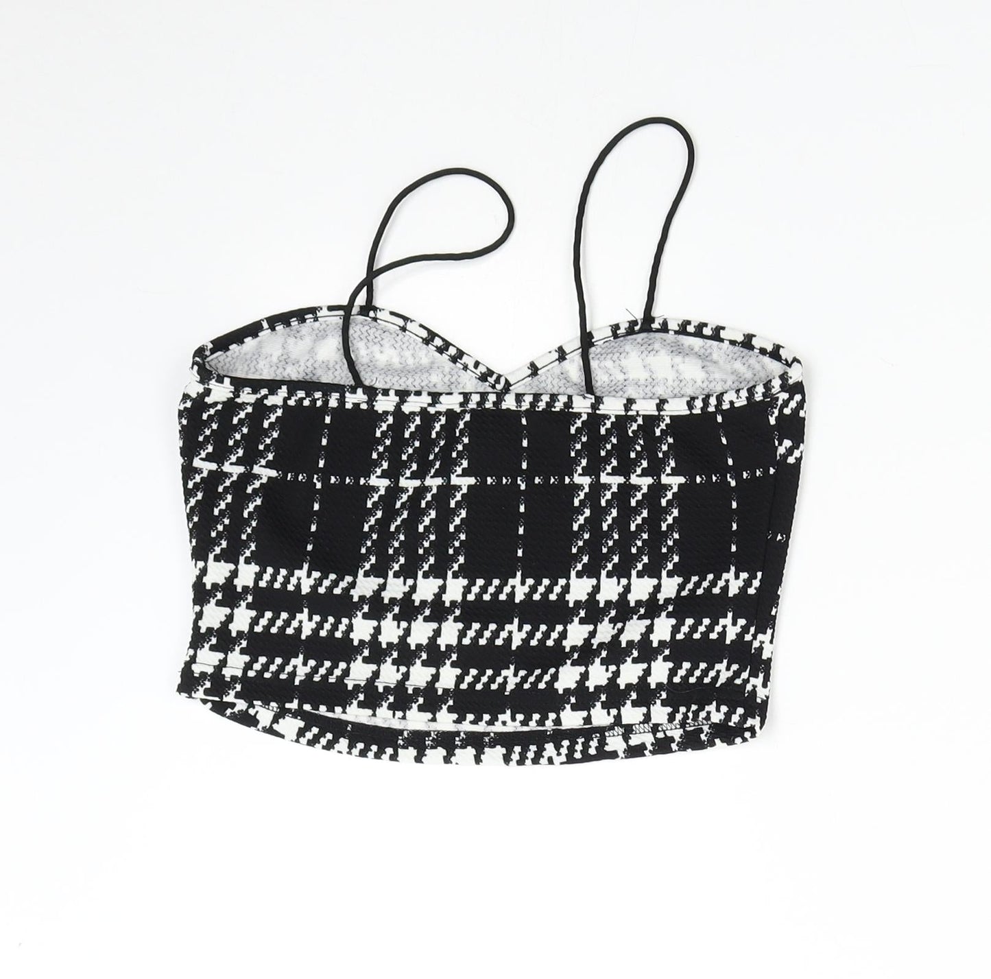 SheIn Womens Black Geometric  Cropped Tank Size XS