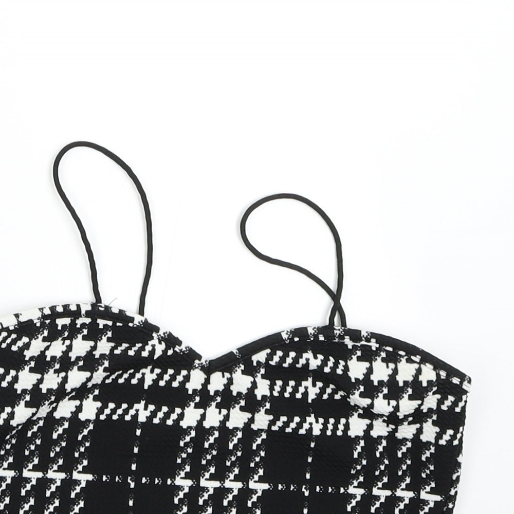 SheIn Womens Black Geometric  Cropped Tank Size XS