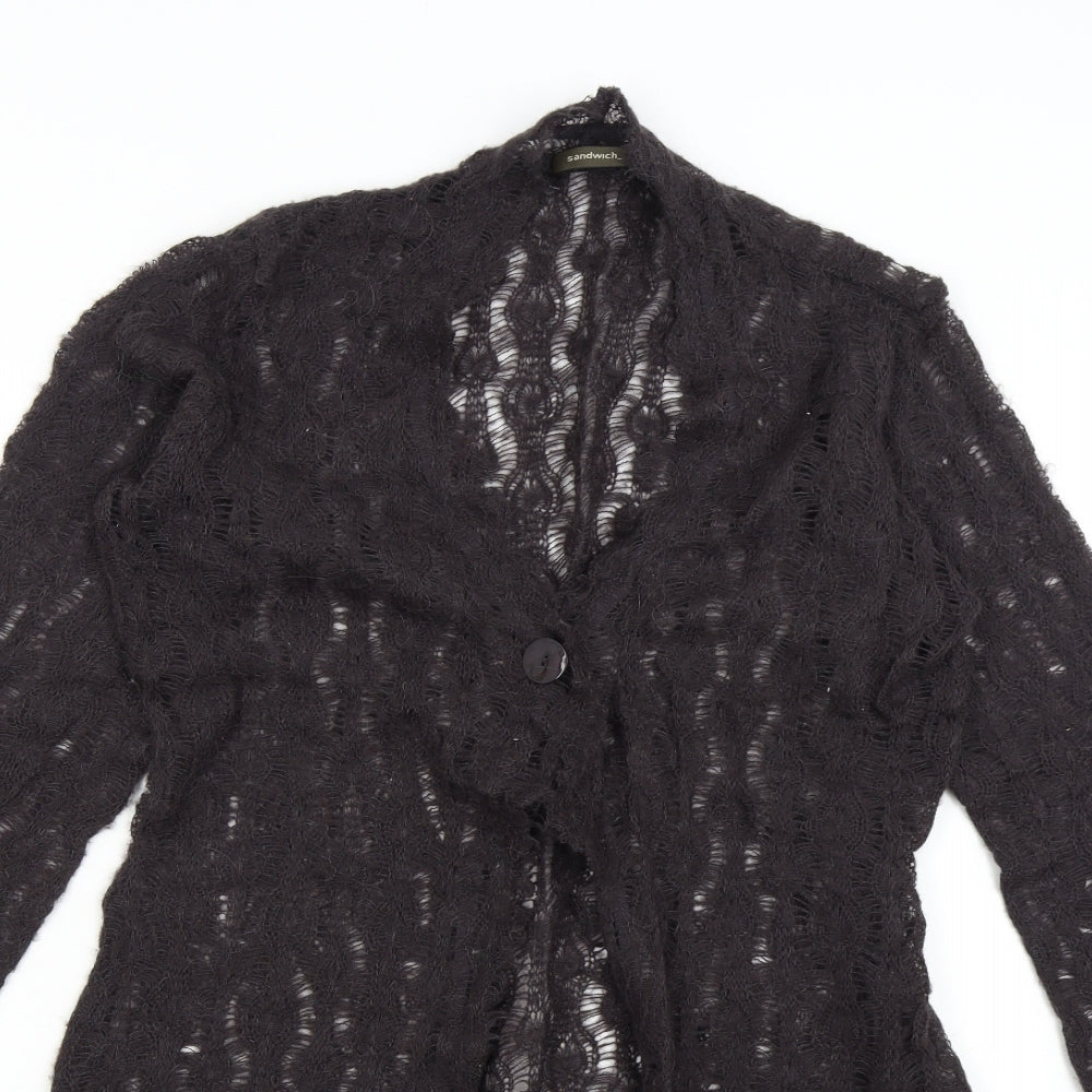 Womens UK Size M Sandwich Brown Cardigan Jumper