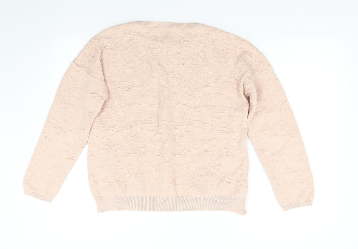 Back view of Marks & Spencer women’s pink pullover sweatshirt, size UK 12