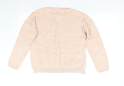 Back view of Marks & Spencer women’s pink pullover sweatshirt, size UK 12