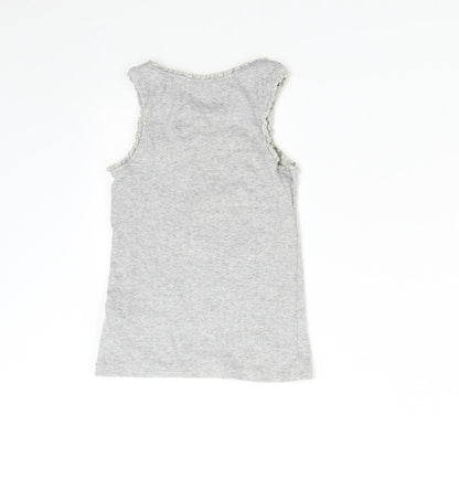 Back view of Next girls’ grey basic t-shirt, size 4, years