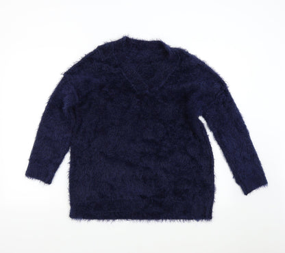 Womens UK Size M Preworn Blue Pullover Jumper