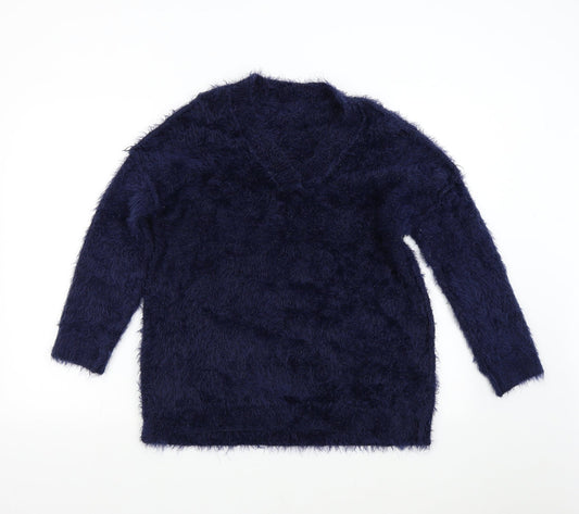 Womens UK Size M Preworn Blue Pullover Jumper