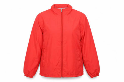 Front view of TS women’s red jacket, size 2XL