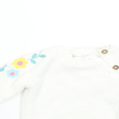 M&Co Baby White  Fleece Pullover Jumper Size 9-12 Months