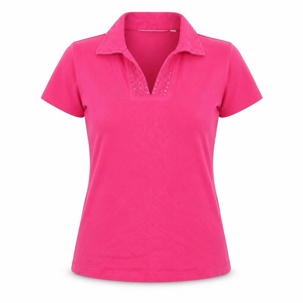 Womens UK Size S EWM Pink Basic Polo