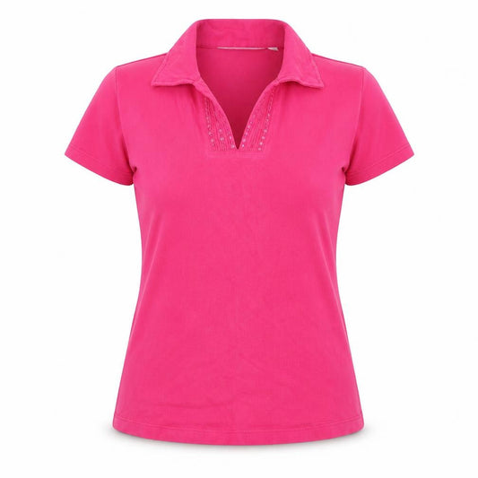 Womens UK Size S EWM Pink Basic Polo