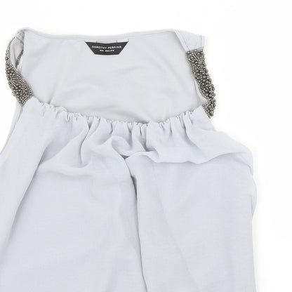Womens UK Size 8 Dorothy Perkins Grey Basic Blouse