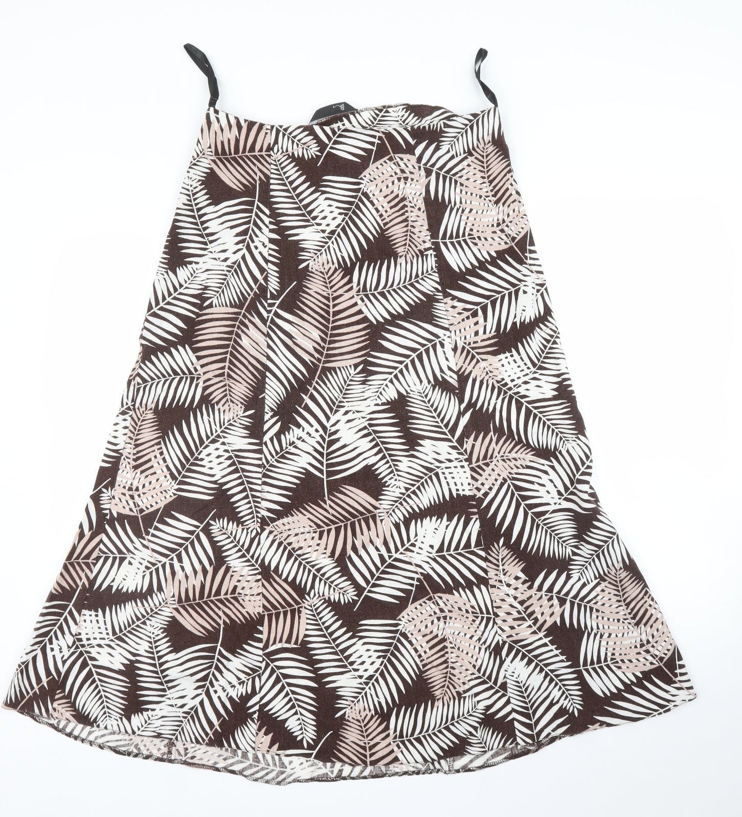 BHS Womens Brown Floral  A-Line Skirt Size M