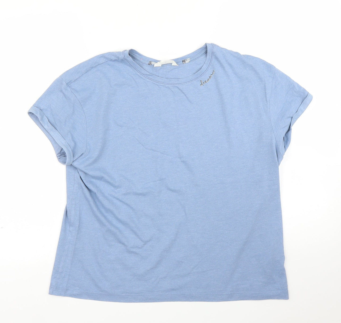 M&S Womens Blue   Basic T-Shirt Size M  - PJ top