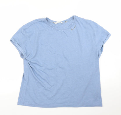 M&S Womens Blue   Basic T-Shirt Size M  - PJ top