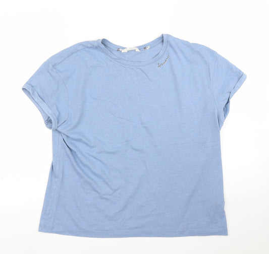 M&S Womens Blue   Basic T-Shirt Size M  - PJ top