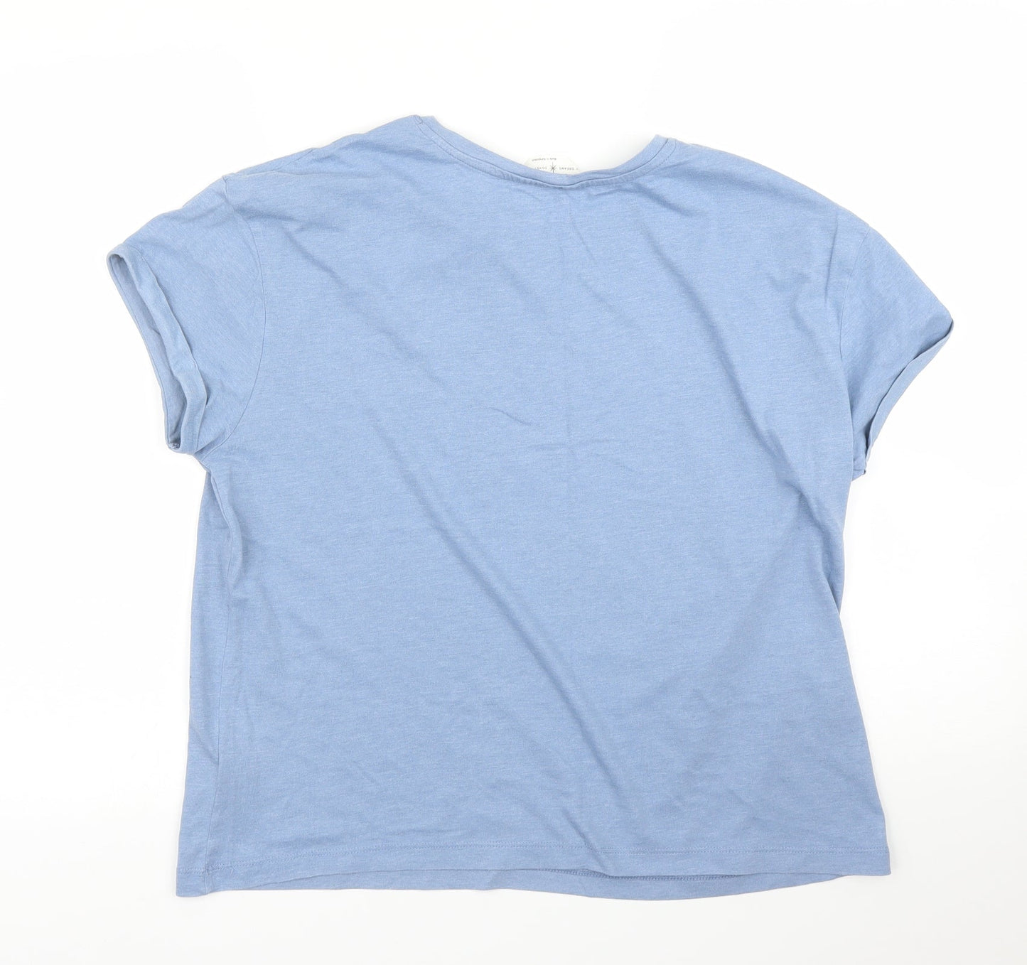 M&S Womens Blue   Basic T-Shirt Size M  - PJ top