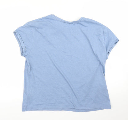 M&S Womens Blue   Basic T-Shirt Size M  - PJ top