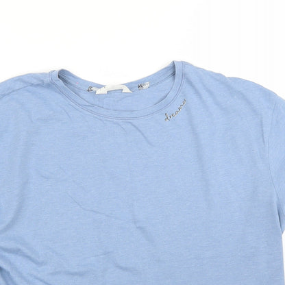 M&S Womens Blue   Basic T-Shirt Size M  - PJ top