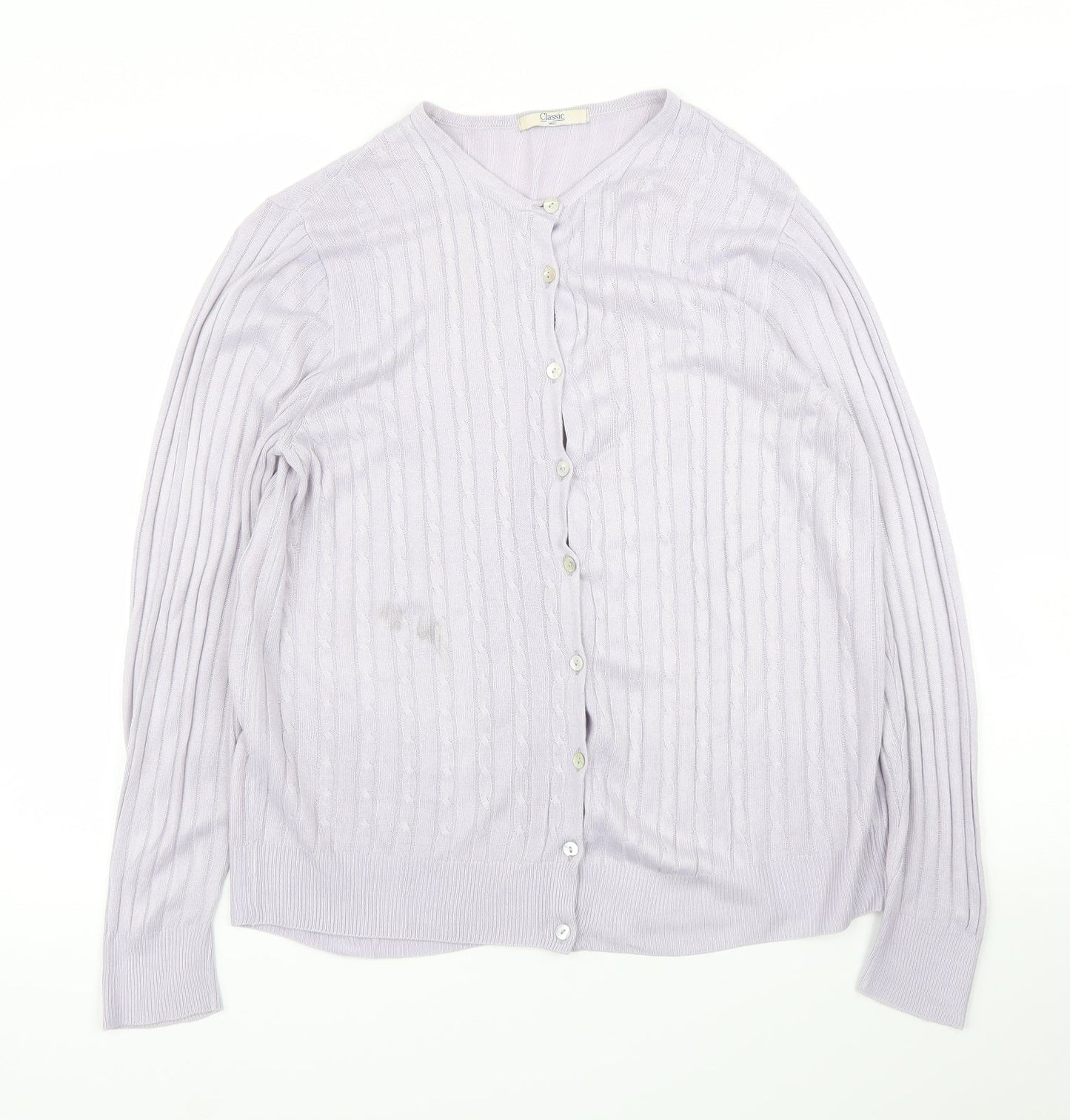 Womens UK Size M M&S Purple Cardigan Jumper
