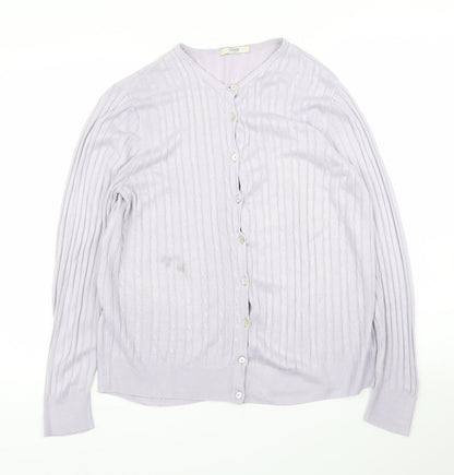 Womens UK Size M M&S Purple Cardigan Jumper