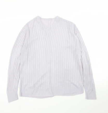Womens UK Size M M&S Purple Cardigan Jumper