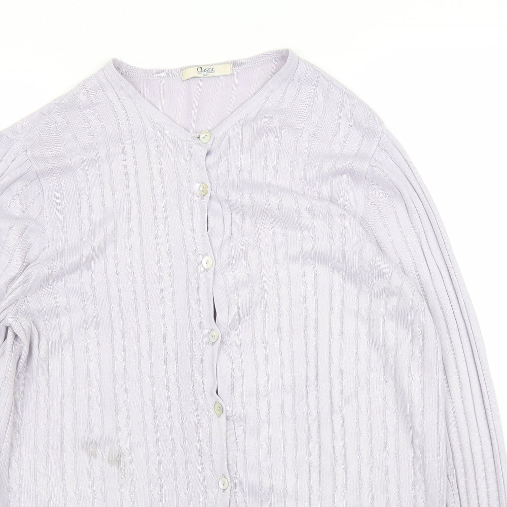Womens UK Size M M&S Purple Cardigan Jumper